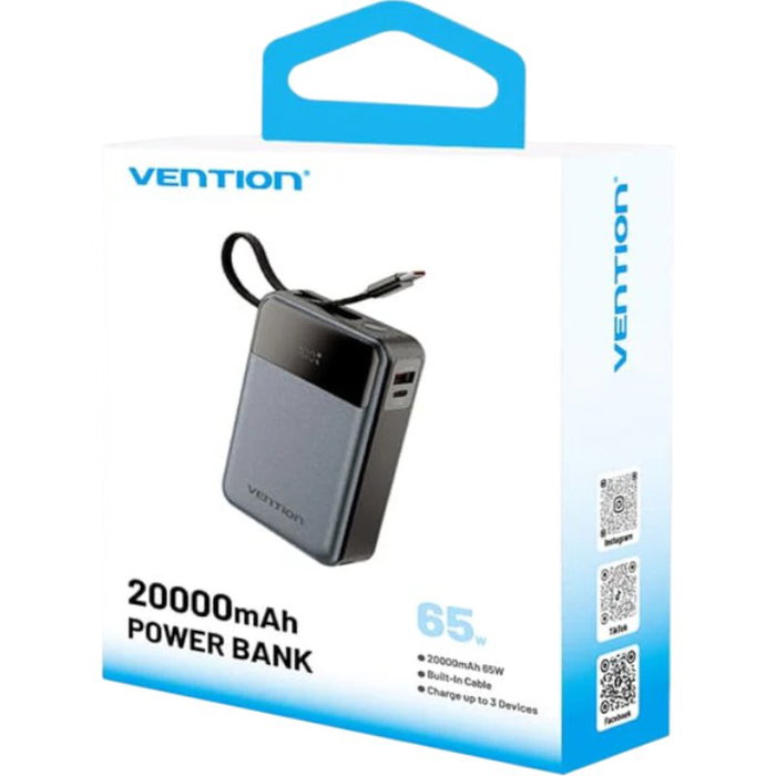 Vention Powerbank 20000mAh FHYB0 65W con Cable USB-C